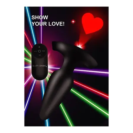 Laser Hart Intimate Plug Small with Remote LED Heart Silicone Red
