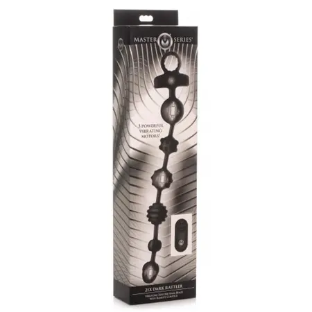 XR Brands Dark Rattler Silicone Intimate Bead System with Remote, Black
