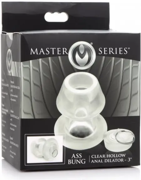 XR Brands Ass Bung Medium Clear Hollow Dilator with Removable Plug