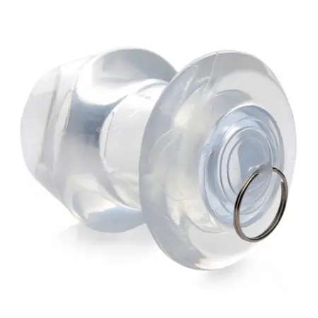 XR Brands Ass Bung Medium Clear Hollow Dilator with Removable Plug