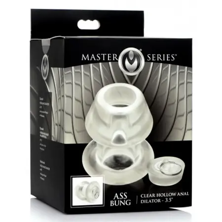 XR Brands Ass Bung Clear Hollow Dilator Large Plug TPE Transparent