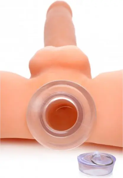 XR Brands Ass Bung Clear Hollow Dilator Large Plug TPE Transparent