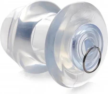 XR Brands Ass Bung Clear Hollow Dilator Large Plug TPE Transparent