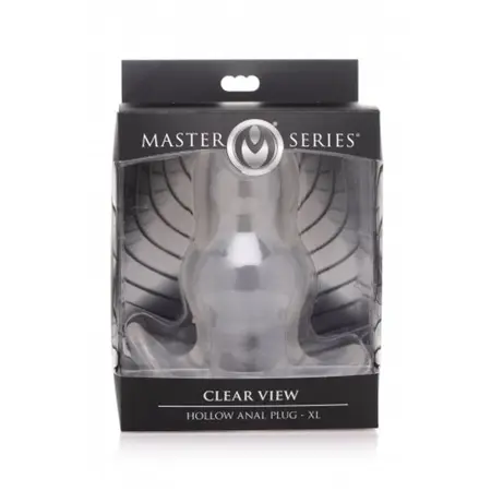 Clear View Extra Large Hollow Anal Plug Transparent TPE 5.8''