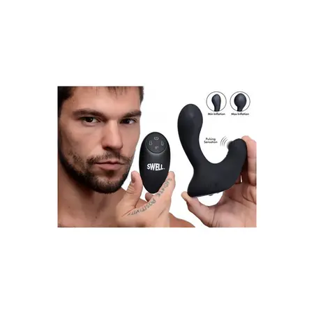 XR Brands Master Series Inflatable Prostate Massager with Remote, Black