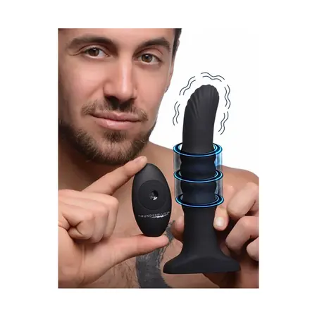 XR Brands Sliding Shaft Silicone Model with Remote Control, Black