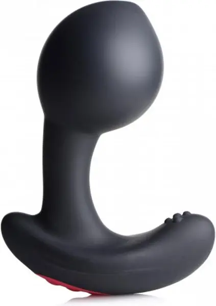 XR Brands Silicone Inflatable Prostate Massager with Vibration Black