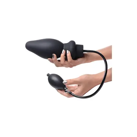 XR Brands Ass-Pand Veliki Naduvavajući Silikonski Čep, Crna, 15 cm