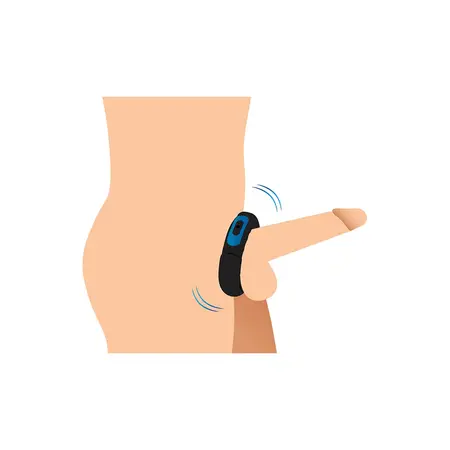 XR Brands Silicone Vibrating Ring Remote Control Black Waterproof USB