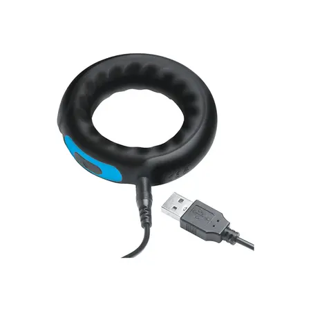 XR Brands Silicone Vibrating Ring Remote Control Black Waterproof USB