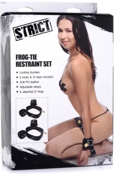 Master Series Frog Tie Binding Set Adjustable Restraint System Black