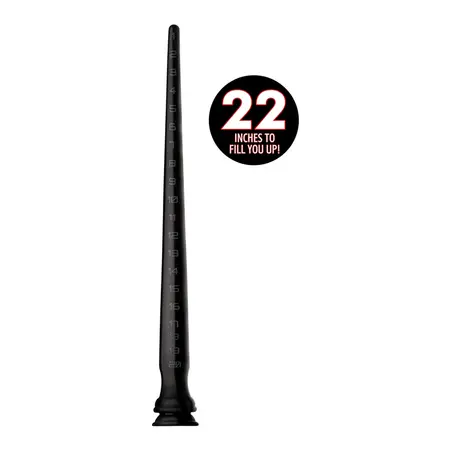 XR Brands Master Series Sužena Silikonska Cev 22/56 cm Fleksibilna, Crna