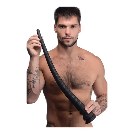 XR Brands Master Series Sužena Silikonska Cev 22/56 cm Fleksibilna, Crna