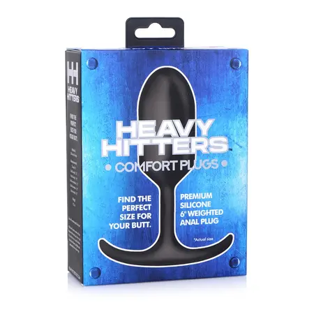 XR Brands Heavy Hitter Veliki Otežani Silikonski Čep, Crna, 260g