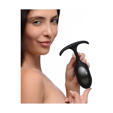XR Brands Heavy Hitter Veliki Otežani Silikonski Čep, Crna, 260g