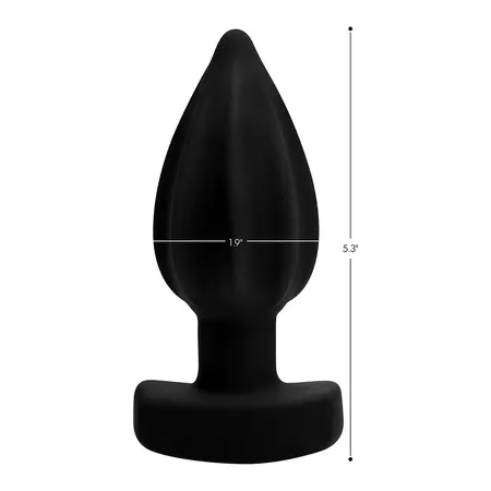 XR Brands Assterisk Ribbed Vibrating Plug Silicone Remote Black