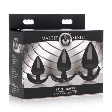 Triple Spades 3-delo Set Analnih Čepova Silikon Crni Postepene Veličine