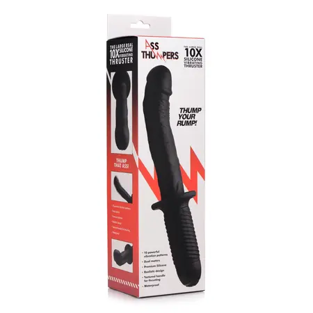 XR Brands Master Series Silicone Black Intimate Machine Large Handle