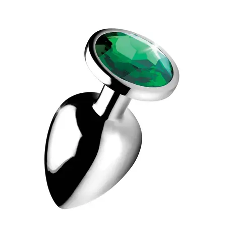 XR Brands Emerald Gem Metal Plug Set 3pcs Green Aluminum Alloy