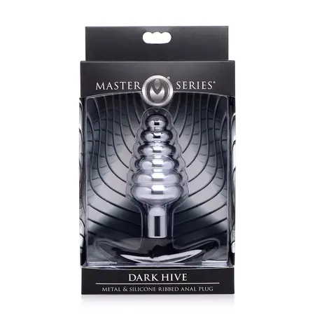 Dark Hive Metal Silicone Plug - Ribbed, Grey, 4.5in, Aluminum & Silicone