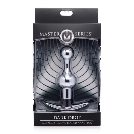 Dark Drop Metal Silicone Intimate Bead Plug Grey 4.3in