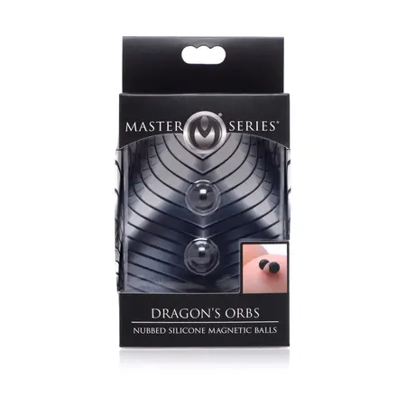 XR Brands Dragon's Orbs Silikonski Magnetni Set Sfera, Crni, 2 kom