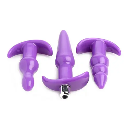 Blush Novelties Anal Adventures 4-Piece Vibrating Plug Set Black