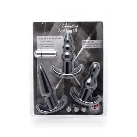 Blush Novelties Anal Adventure 4-Piece Vibrating Plug Set Black