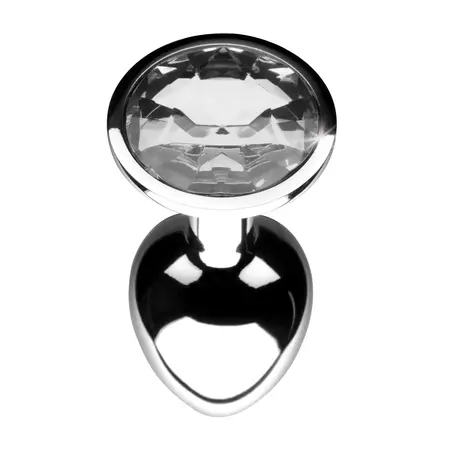Booty Sparks Clear Gem Plug Small - Aluminijum, suženi oblik, kristalni akcent