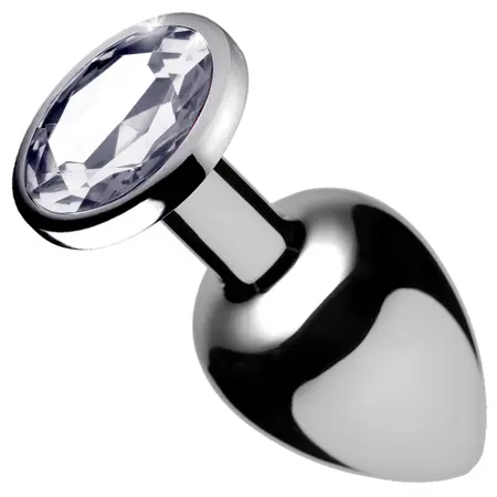 Booty Sparks Clear Gem Plug Small - Aluminijum, suženi oblik, kristalni akcent