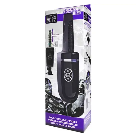 Love Botz Jaxxx Hammer 2.0 Intimni Sistem za Potiskivanje Crni 17.5in