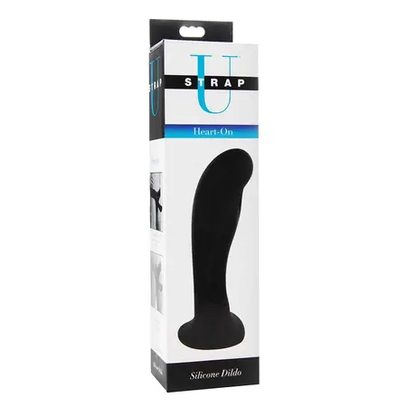 Strap U Heart On Silicone Model - Black, 15 cm, Harness-Compatible