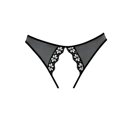 Mirabelle Flower Lace Mesh Panties One Size - Elegant Picot Trim