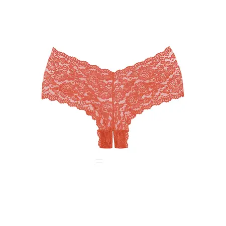 Candy Apple Lace Hipster Briefs Open-Crotch One Size Black