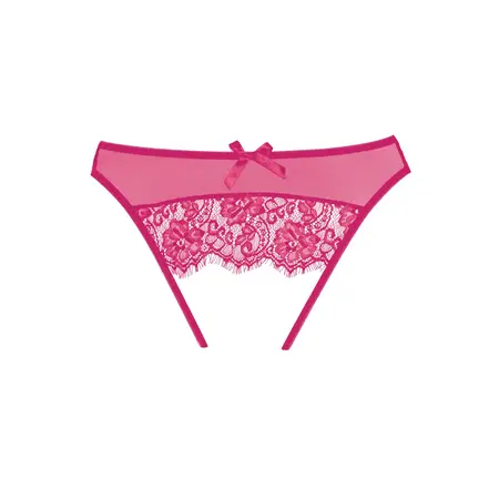 Expose Sheer Mesh Lace Panty sa Mašnom One Size Pink