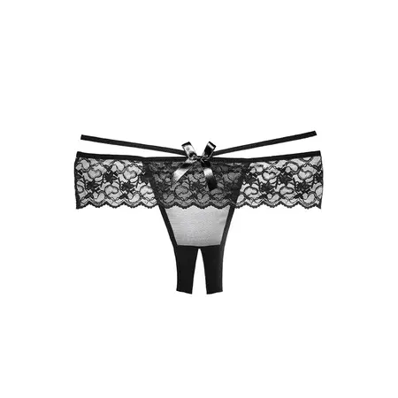 Angel Sheer Lace Crotchless Panties One Size - Elegant Design