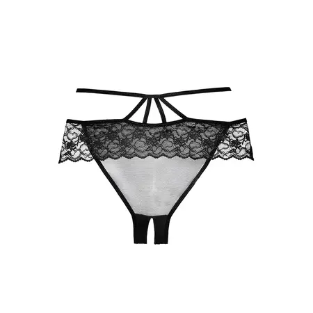Angel Sheer Lace Crotchless Panties One Size - Elegant Design
