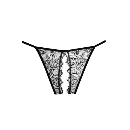 Baci Enchanted Belle čipkane gaćice bez međunožja One Size Elegantna Crna