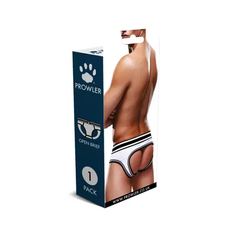 Prowler Open Brief M White/Black - Backless Technical Underwear