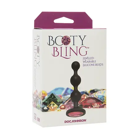 Booty Bling Silikonski Čep sa Perlicama sa Draguljem Srednji Crni