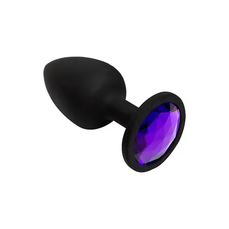 Booty Bling Spade Intimate Plug Small Black with Pastel Gem