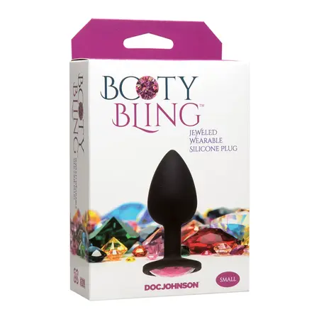 Booty Bling Spade Plug Small Black - Pastel Gem, Silicone, Safe Base