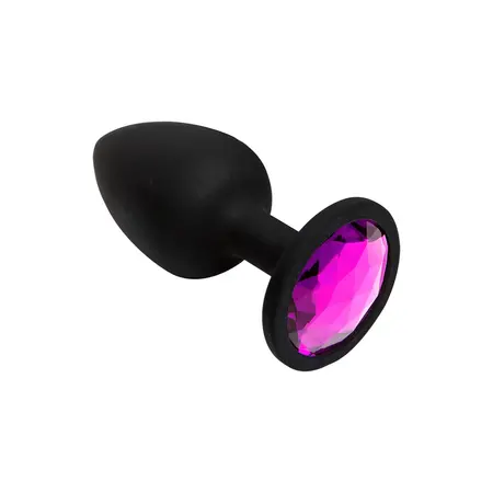 Booty Bling Spade Plug Small Black - Pastel Gem, Silicone, Safe Base