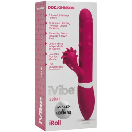 Doc Johnson iVibe Select iRoll Rabbit - Advanced Silicone Massager Pink