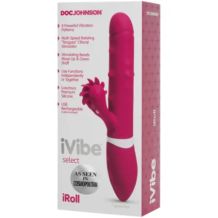Doc Johnson iVibe Select iRoll Rabbit - Advanced Silicone Massager Pink