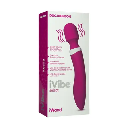 Doc Johnson iVibe Select iWand Massage Wand with Warming Effect, Black