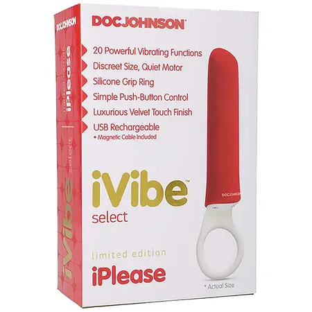 Doc Johnson iPlease Mini Vibrator Crveni - Kompaktni USB Punjivi Model