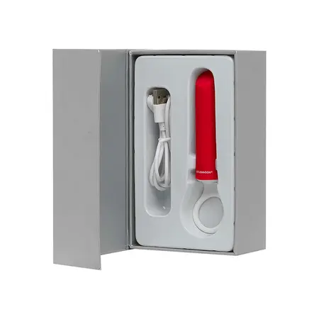 Doc Johnson iPlease Mini Vibrator Crveni - Kompaktni USB Punjivi Model