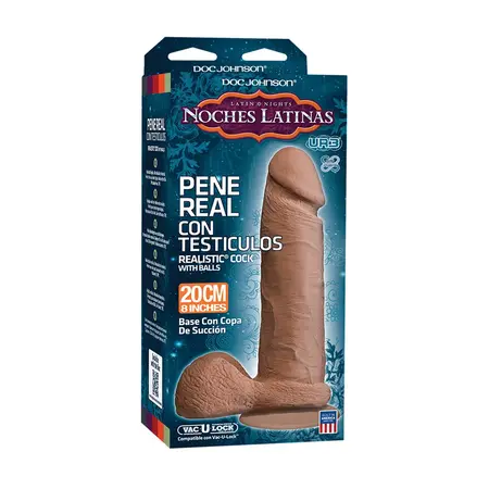 Doc Johnson Noches Latinas ULTRASKYN 8'' Caramel Dual-Layer Model