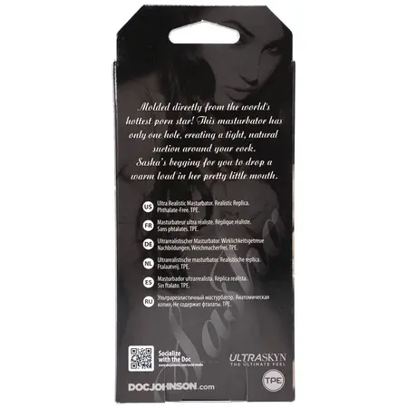 Doc Johnson Sasha Grey ULTRASKYN Oral Pocket Pal, Kompaktni, Prirodni izgled